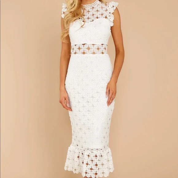 knee length dresses for ladies Cream Tailored Bouclé And Chiffon Midi Dress – self-portrait-US